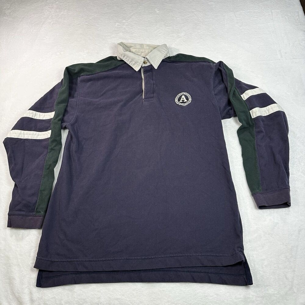 Vintage Van Heusen American Classics Rugby Shirt Mens XL Purple Green Preppy